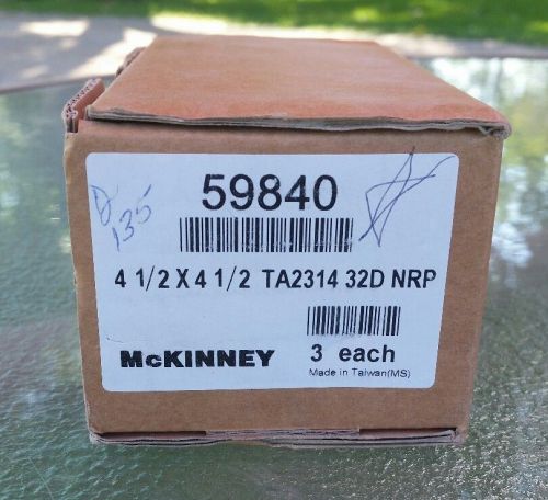 McKinney Hinges TA2314 5-X4-1/2 32D NRP Commercial Set of 3 Brushed Nickel Steel
