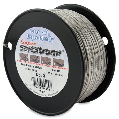 139399 SuperSoftstrand Size 3 - 1,125-Feet Picture Wire Vinyl Coated Stranded...