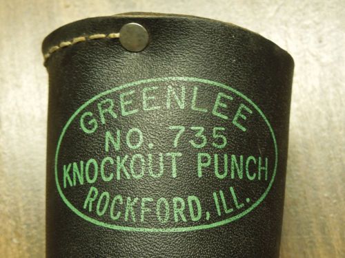 Vintage Greenlee No. 735 BB Knockout Punch Leather Case USA Tools