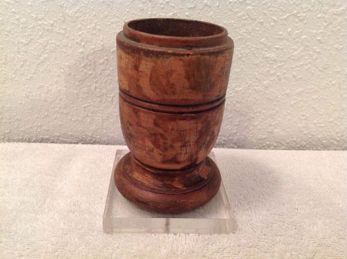 Wooden cup attached to plastic stand~pencil / toothpick holder~vase~free us ship for sale