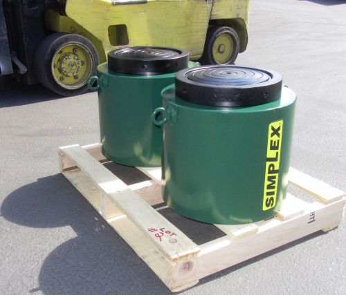 2 ea.simplex cylinder  500 ton each 3&#034; lift return load lock nut hydraulic jack for sale