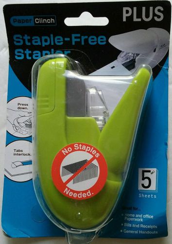 Staple-Free Stapler Paper Clinch plus -Green