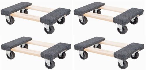 New 4 pack 1000lb capacity mover furniture moving dolly swivel caster 12&#034; x 18&#034; for sale