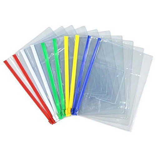 Smartkitch 10-piece plastic zipper pen file document folders pockets bags for sale