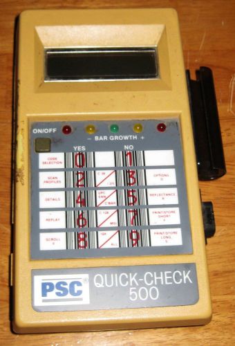 PSC Quick-Check 500 Bar code Reader Missing Wand Serial 021946