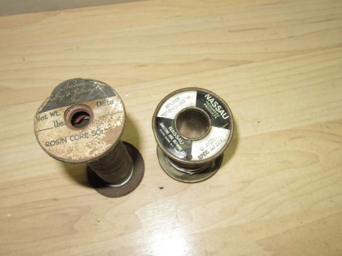 2 small partial spools Nassau Solder Pure W W rosin spec 7076 &amp; other rosin core