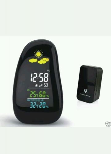 Cobblestone LED Wireless Weather Station Temperature Humidity Alarm Clock