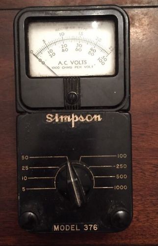 SIMPSON Vintage Volt Meter - Model 376