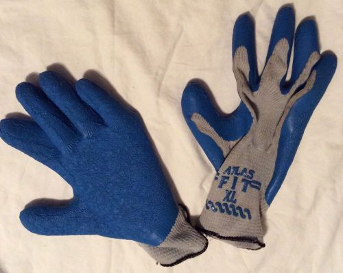 1 Pair Atlas Fit Rubber Coated Gloves Showa300 Size XLarge /  XL Blue and Gray