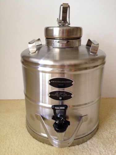 Vintage 3 gal.stainless steal jug/urn * heavy duty * insulated *tomlinson spigot for sale