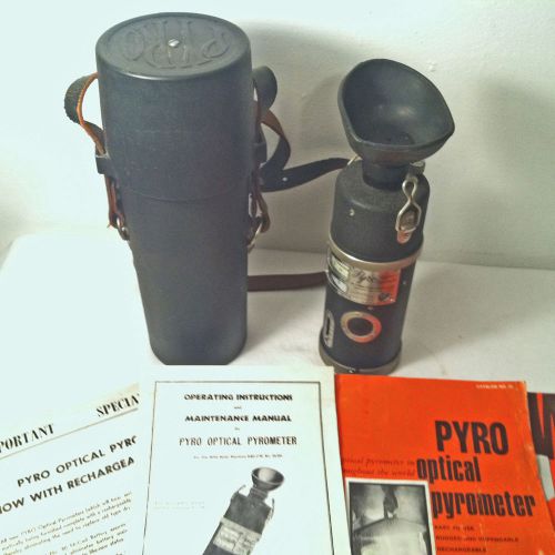 VINTAGE PYRO OPTICAL PYROMETER WITH ORIGINAL CASE &amp; INSTRUCTIONS / PAPERWORK