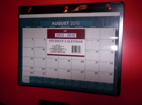 2015-2016 Student Calendar W/3-holes sleeve for binder -BLUE W/BLACK COVER