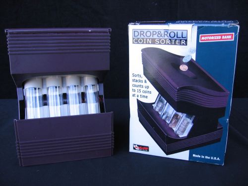 NEW (NIB) DROP AND ROLL MOTORIZED COIN SORTER ~ MOTORIZED BANK Made in U.S.A.