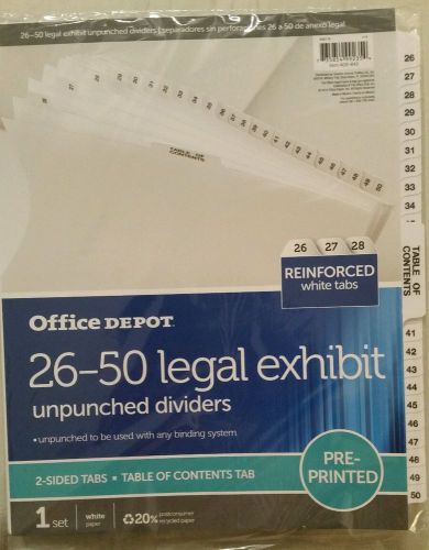 Office Depot Collated Legal Exhibit Divider Set Avery Style 26-50 Tabs
