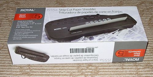 Royal JS55a Strip Cut 5 Sheet Paper Shredder! Fits Wastebasket 11.25&#034; to 15.25&#034;