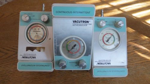Lot of 3 Vacutron Continuous/Intermittent Vacuum Suction Regulators NO. 22050536