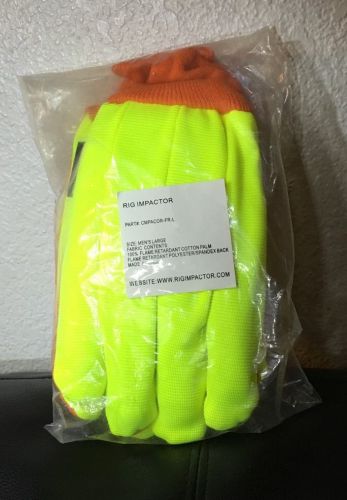 Rig impactor gloves impact flame resistant fr oil field gloves size men&#039;s large for sale