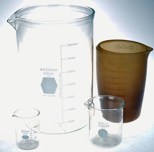 4L KIMAX glass Beaker Pour Spout Lab Glassware 4000mL + 100ml + 250ml Bonuses!