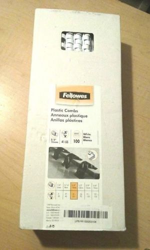 New Fellowes Plastic Combs 3/8” 41-55 WHITE CRC 52371 100 Pack