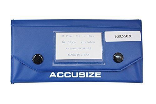 Accusize industrial tools accusizetools - 26 pcs/set radius gauge set metric 0.5 for sale