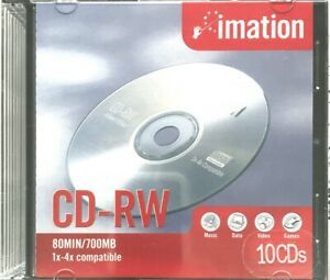 Imation CD-RW 80 MIN/700 MB 10 CDs- New Sealed