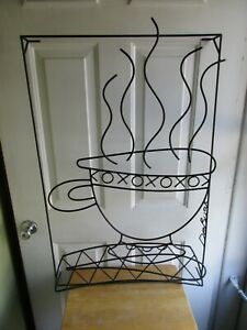 RARE HANDCRAFTED WROUGHT IRON DEBUSK COFFEE JAVA  SHOP ART PIECEWALL HANGING