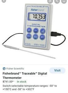Fisher Scientific Digital Thermometer High Precision 0.001 deg C