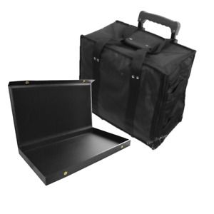 Jewelry Rolling Carrying Case  Jewelry Travel Case with 12- Snap Solid Lid Trays