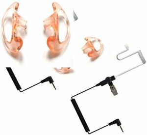 HYS 3.5mm Police Listen Only Acoustic Tube Earpiece with One Pair Medium...