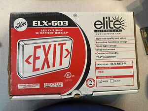 Elite Lighting ELX-603 LED Exit Sign New