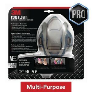 3M Pro Multi-Purpose Respirator WITH FILTER Quick Latch Cool Flow Valve MEDIUM