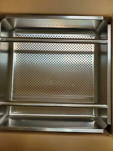 Commercial Stainless Steel Scrap Basket with Slides 19&#034; x 19&#034; x 5&#034; NSF Certified