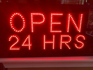 OPEN 24HRS large LED sign