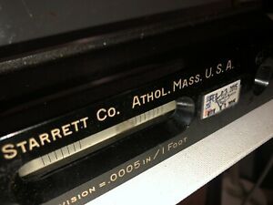 STARRETT VINTAGE 199 MASTER PRECISION LEVEL WITH WOODEN BOX EXCELLENT COND.