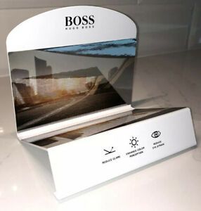 NEW HUGO BOSS POLARIZED LENS CHECKER / DISPLAY WHITE METAL