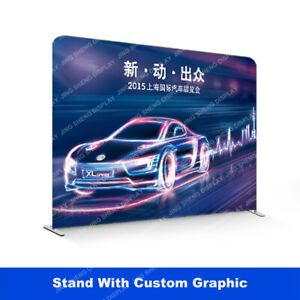 10ft Portable Fabric Backdrop Wall Trade Show Display Booth Pop Up Banner Sign