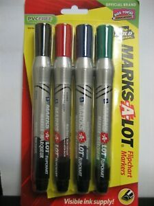Marks a Lot flipchart markers 4 colors (visible ink supply)