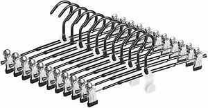 ESEOE Pants Hangers, Space Saving Skirt Hangers with Adjustable 30pack, Black