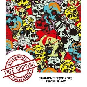 Hydrographic Film Water Transfer Film Hydro Dipping Dip Film 1M Funky Skulls