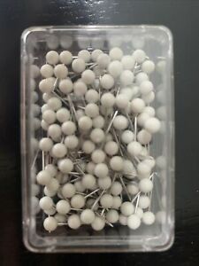 100pcs WHITE Map Push Pins 1/4 Inch Diameter Plastic Round Head. Craft Pins.
