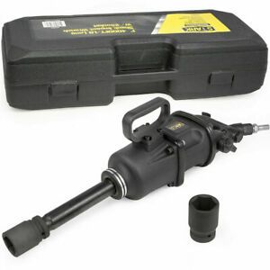 4000FT/LB Air Impact Wrench 1&#034; Drive Gun Long Commercial Truck w 2 Sockets Shank