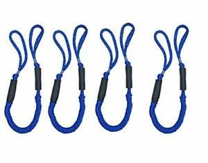 4 Pack Marine Bungee Dock Line Boat Mooring Rope Anchor Cord Stretch Blue