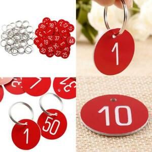 Laser Engraved Numbered Tags w/Key Ring Acrylic Id Tags for Organizing 1-50