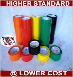 36 Rolls 1.8 Mil 2&#034; Color Shipping Tape Red Green White Orange Blue Yellow