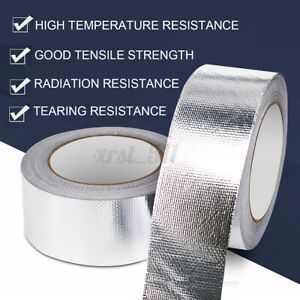25M 27yd Fiberglass Aluminium Foil Tape Self Adhesive Heat shield  *u pp