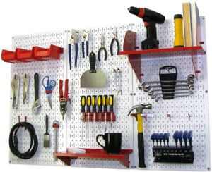 Pegboard Organizer Wall Control 4 Ft. Metal Pegboard Standard Tool Storage Kit w