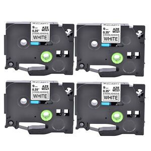 4PK Compatible Brother TZ TZe-S221 White Ex-Adhesive Tape Cassette 9MM Label