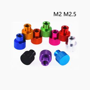 M2 M2.5 Knurled Thumb Nuts Aluminium Color Hand Grip Knobs High Type,closed end