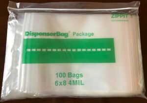 6&#034; x 8&#034; 4 Mil (Heavy Duty) Zipper Reclosable Storage Bags Pack of 100