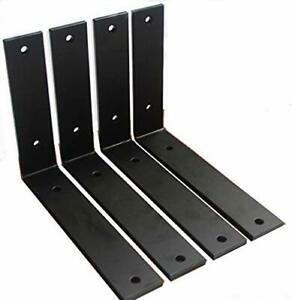 4 Pack - L 8&#034; x H 6&#034; x W 1.5&#034; 5mm Thick Rustic Shelf Bracket Iron Shelf Brack...